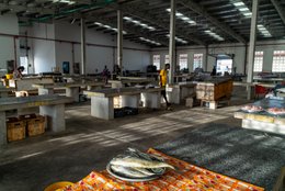 Accra;-Ghana;-Jamestown;-fish-market;-hall;-large-fish;-sea-bream;-red-snapper;-sparse-catch;-stalls;-granite;-new-harbour;-Sino-Ghanaian-cooperation;-artisanal-fishing;-Gulf-of-Guinea;-economy;-West-Africa;-historic-district;-documentary-photography;-Kaleidos;-Kaleidos-images;-La-parole-à-limage;-Stories-Pictures;-Tarek-Charara